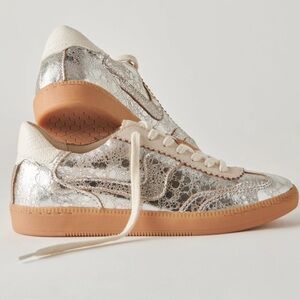 Dolce Vita Golden Silver Distressed Sneakers - Size 6 Great Condition